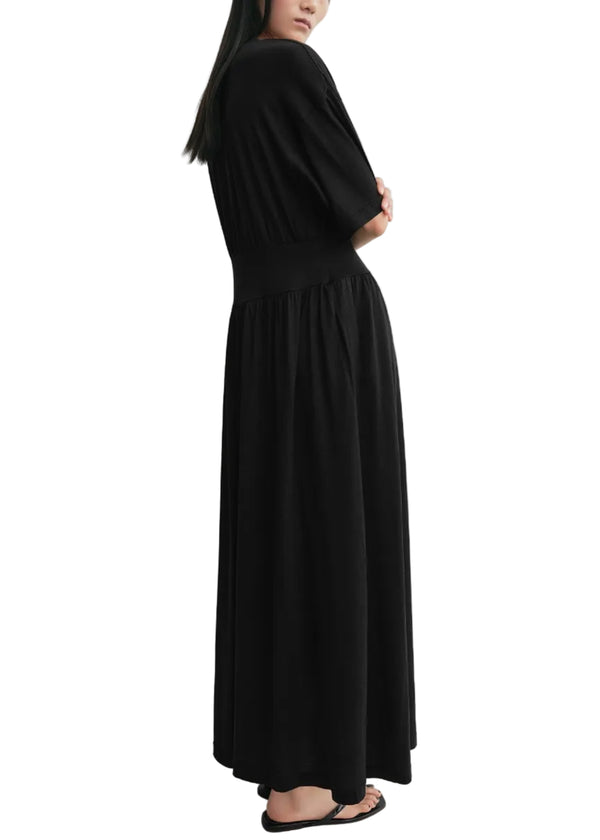 Load image into Gallery viewer, Cotton silk tee dress black