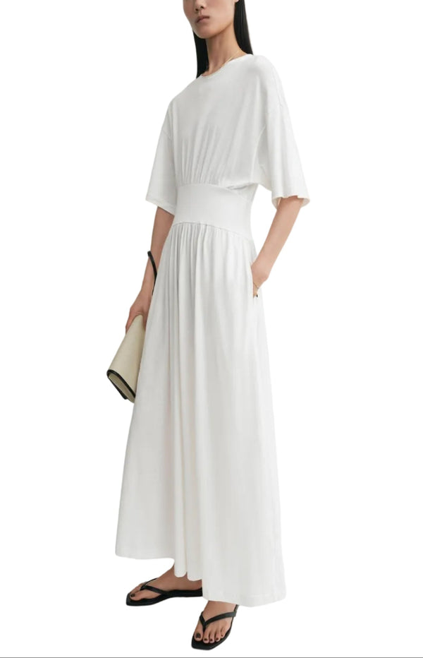 Load image into Gallery viewer, Cotton silk tee dress off-white