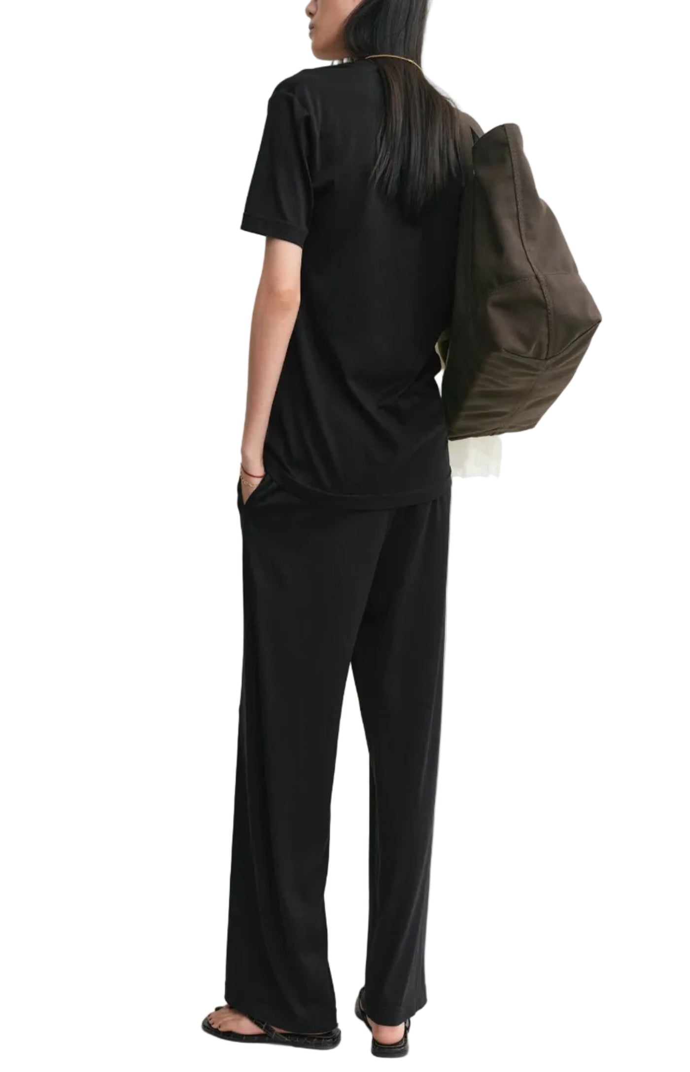 Cargar imagen en el visor de la galería, Cotton silk tee black