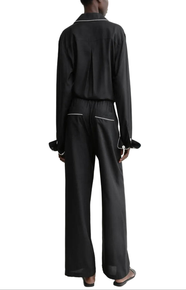 Load image into Gallery viewer, Piped silk trousers