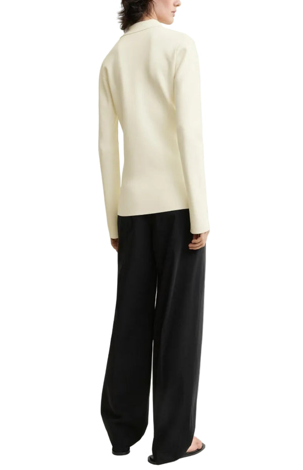 Load image into Gallery viewer, Compact knit buttoned top white