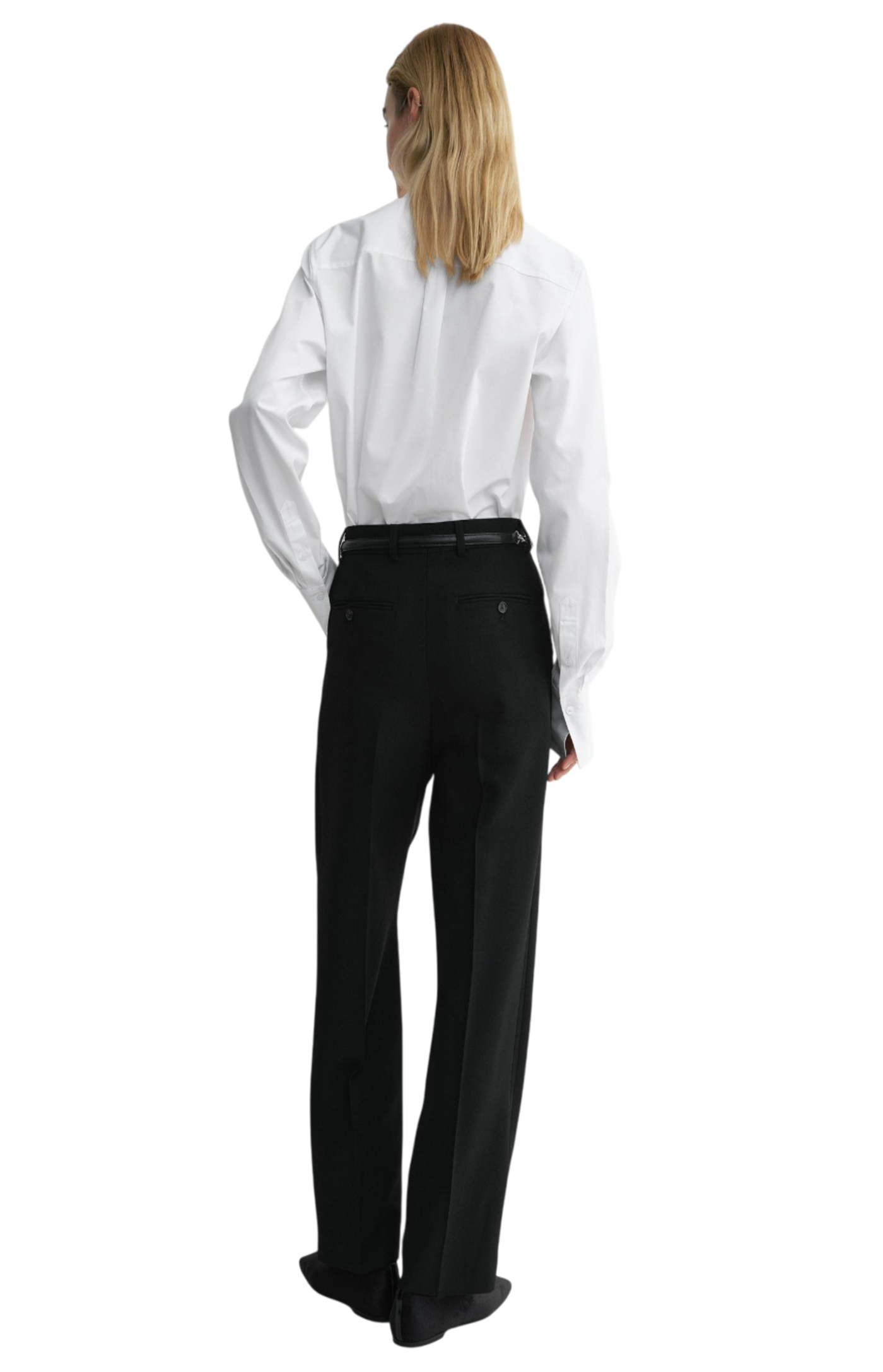 Cargar imagen en el visor de la galería, Pleated Straight Trousers Black