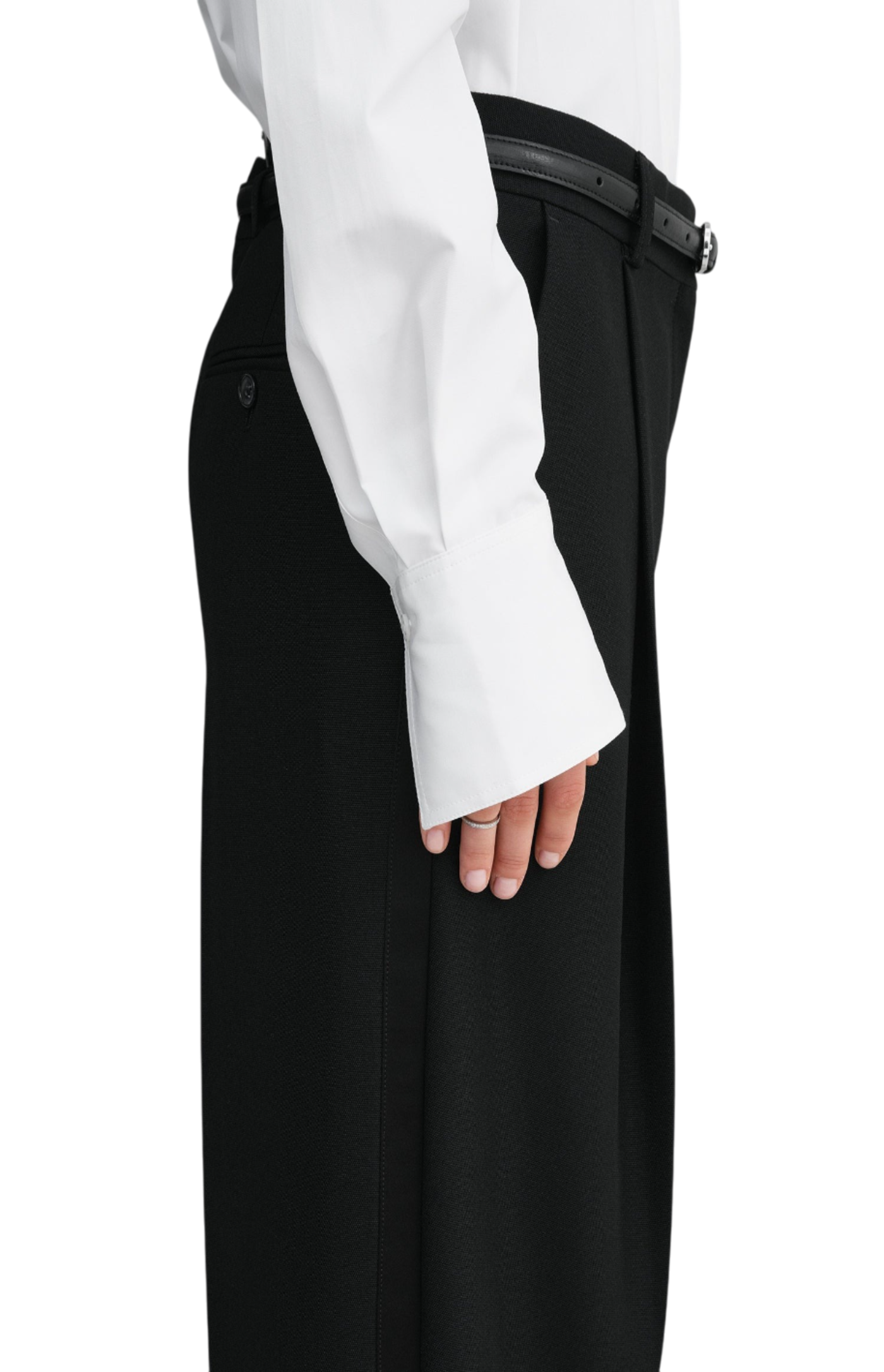 Cargar imagen en el visor de la galería, Pleated Straight Trousers Black