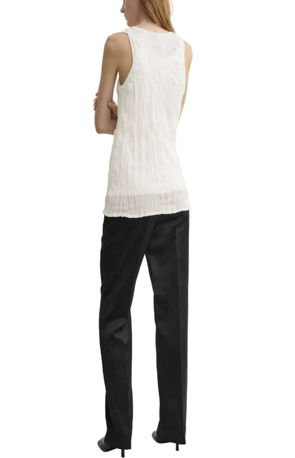 Load image into Gallery viewer, Crinkled knit tank white
