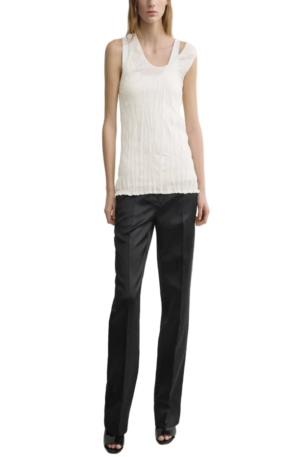 Load image into Gallery viewer, Crinkled knit tank white