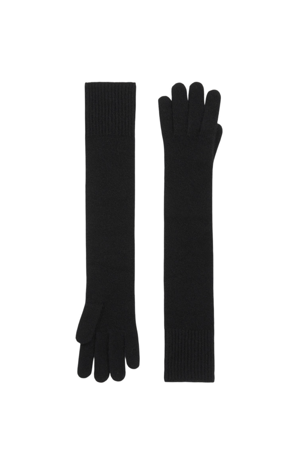 Load image into Gallery viewer, Long knit gloves black