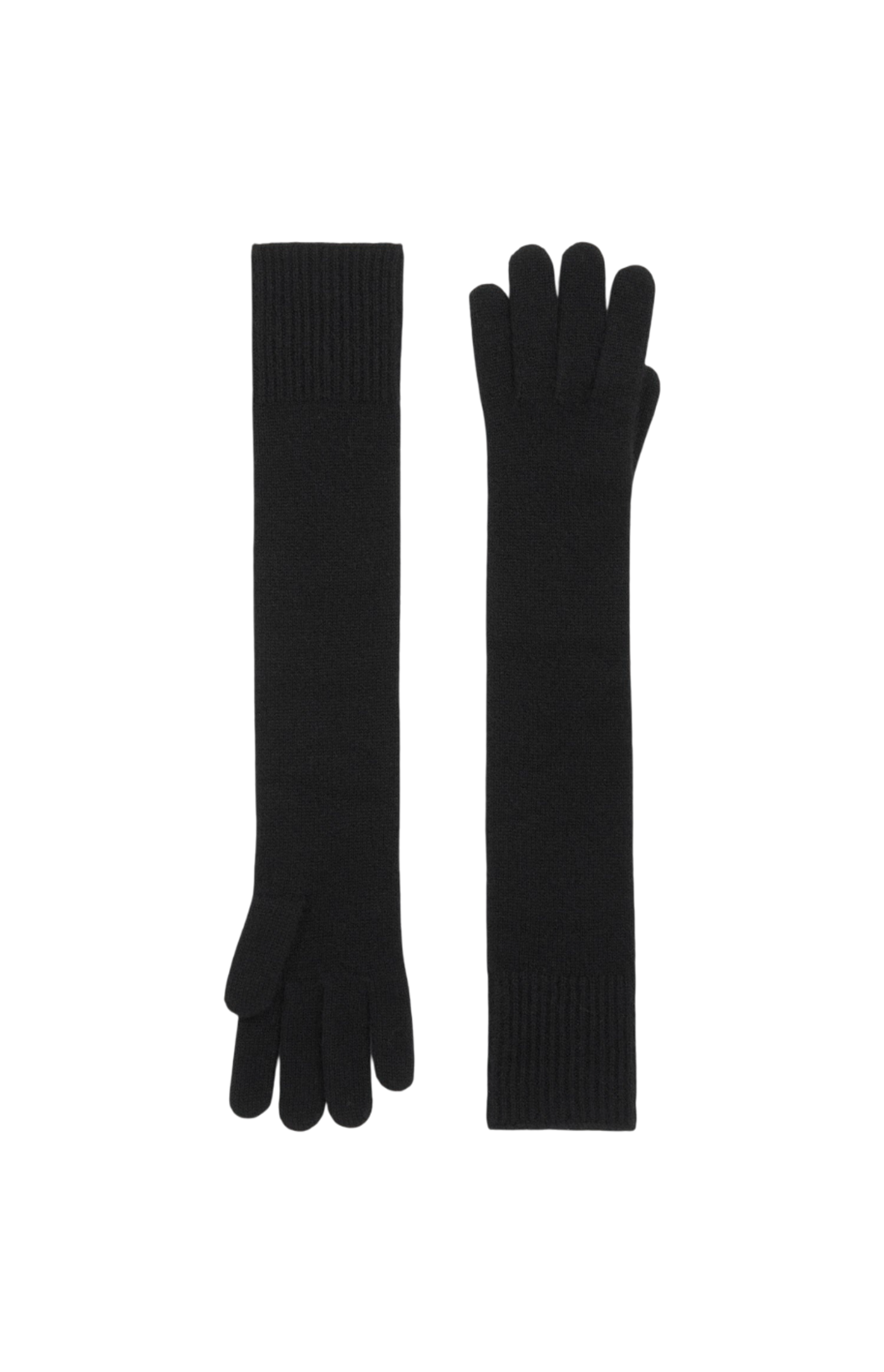 Cargar imagen en el visor de la galería, Long knit gloves black
