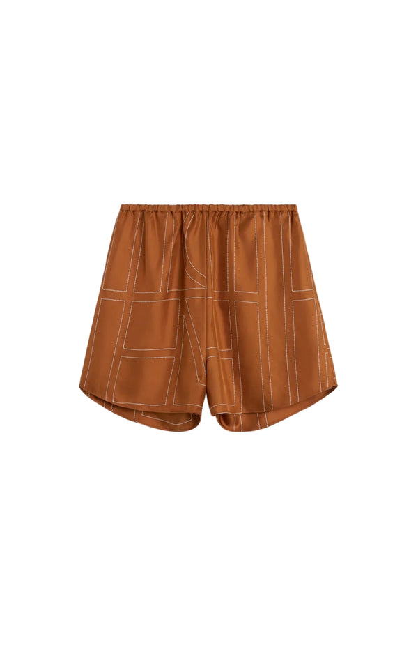 Load image into Gallery viewer, Monogram silk pj shorts