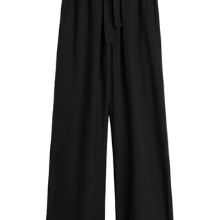 Piped silk trousers