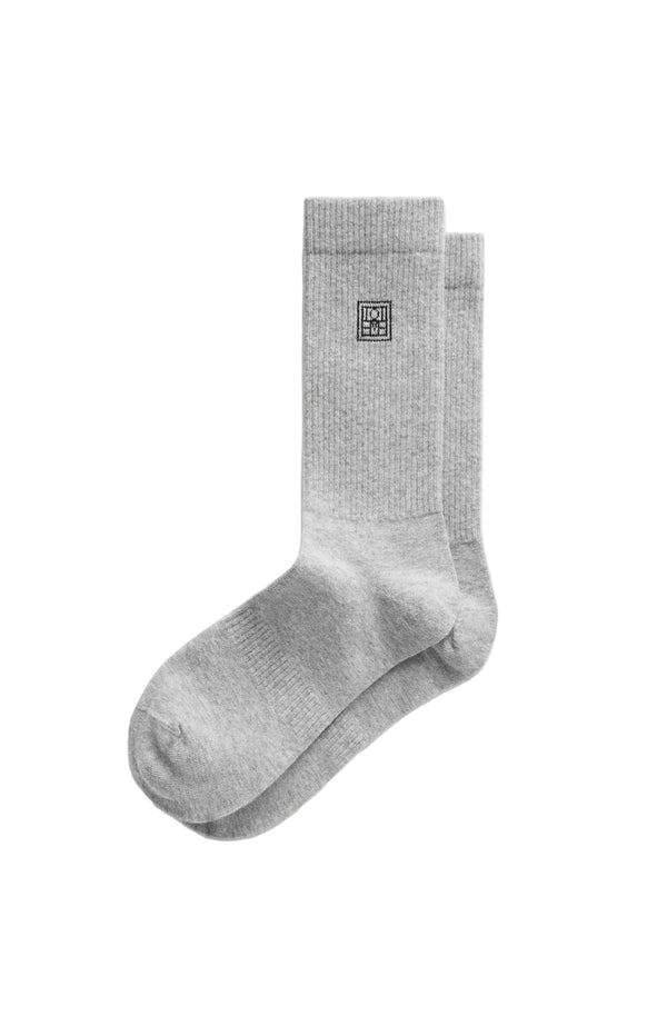Load image into Gallery viewer, Monogram socks light grey