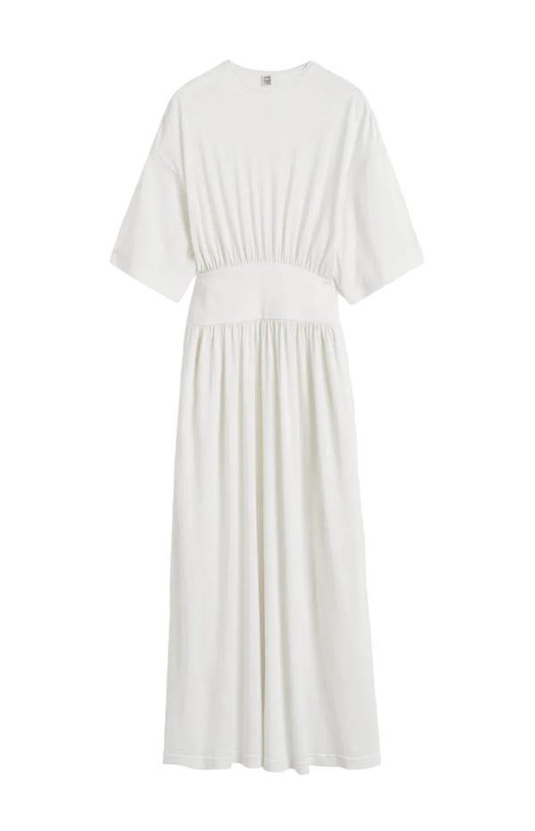 Load image into Gallery viewer, Cotton silk tee dress off-white