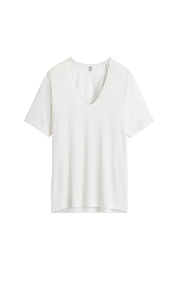 Load image into Gallery viewer, Cotton silk tee off-white