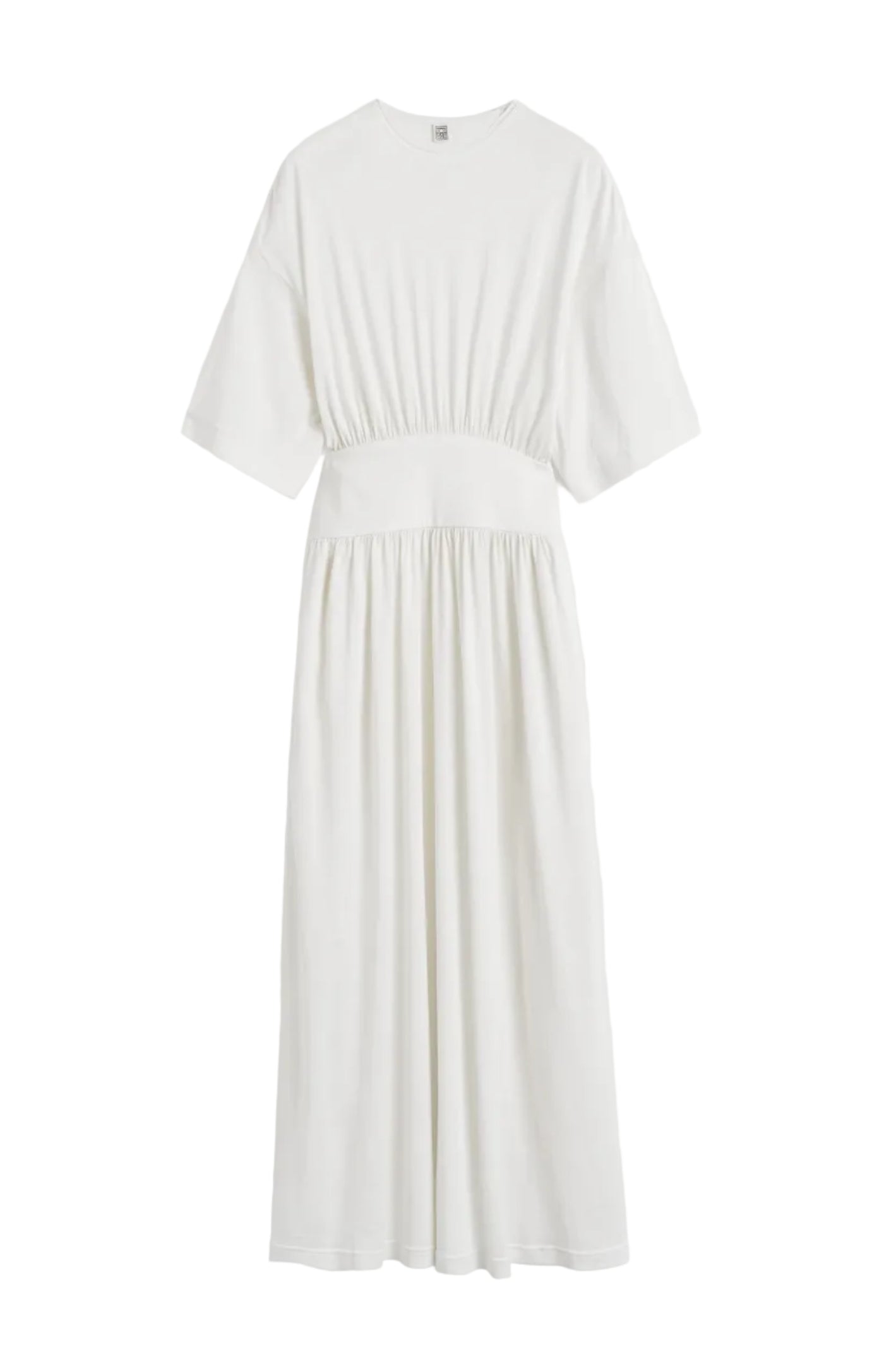 Cargar imagen en el visor de la galería, Cotton silk tee dress off-white