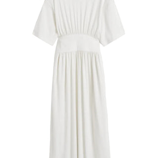 Cotton silk tee dress off-white