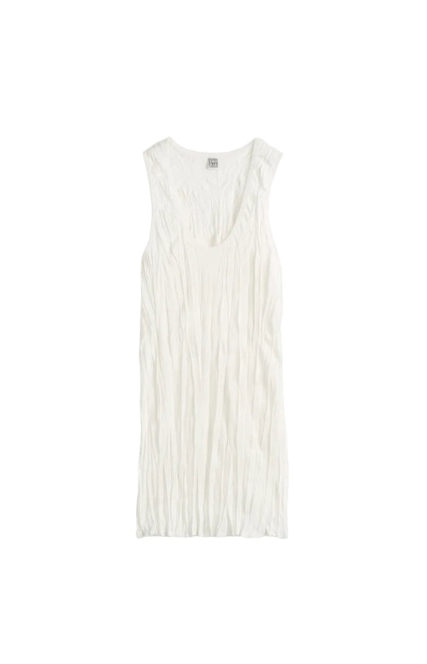 Load image into Gallery viewer, Crinkled knit tank white