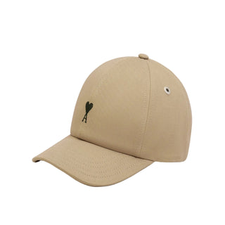 Beige Cotton Ami De Coeur Embroidery Cap