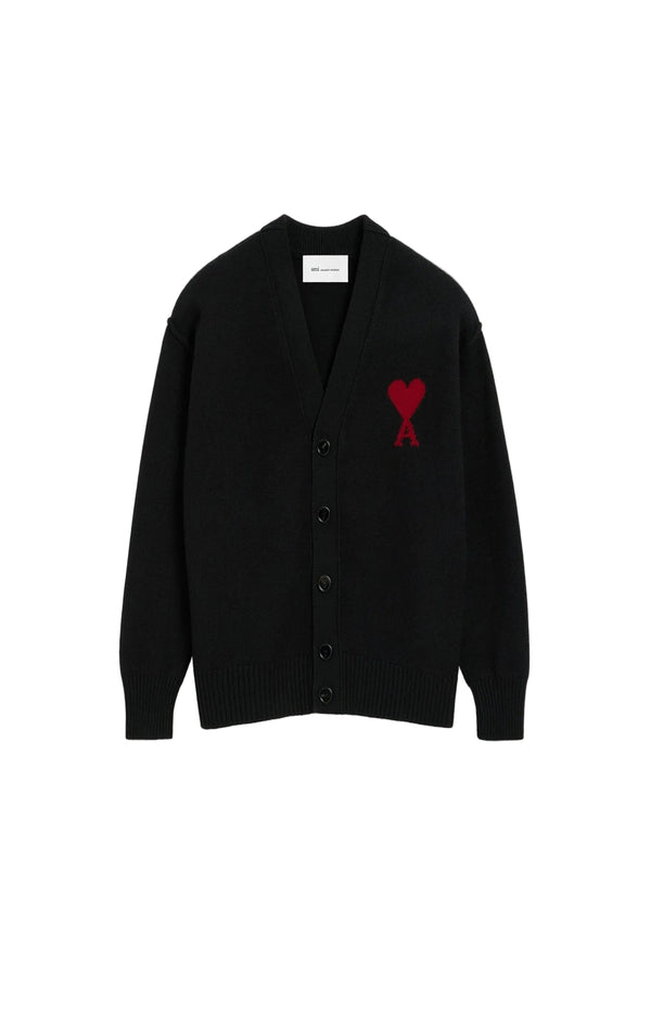 Charger l'image dans la galerie, Ami Alexandre Mattiussi Black Wool cardigan with logo