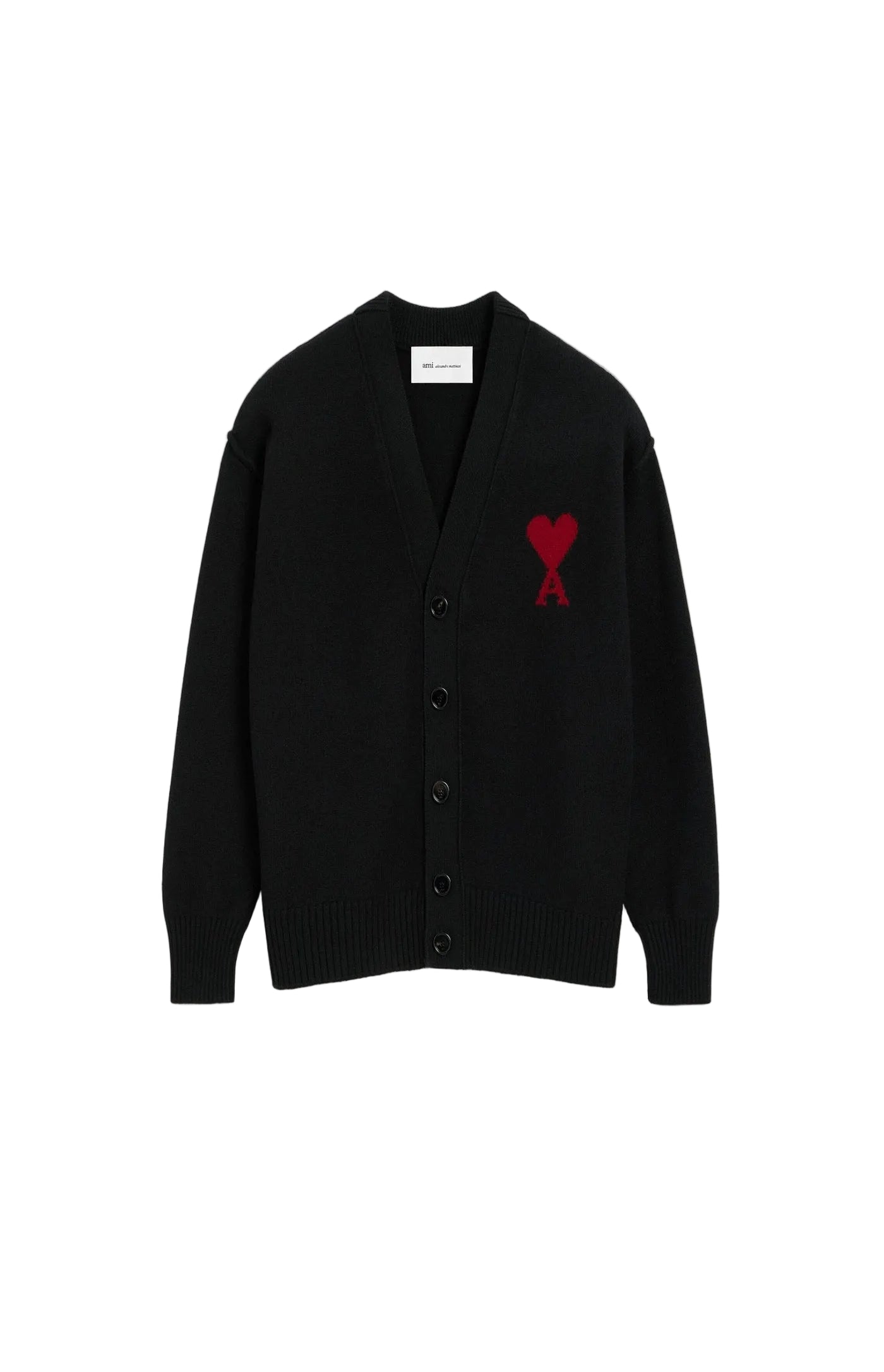Load image into Gallery viewer, Ami Alexandre Mattiussi BLACK Wool cardigan with logo