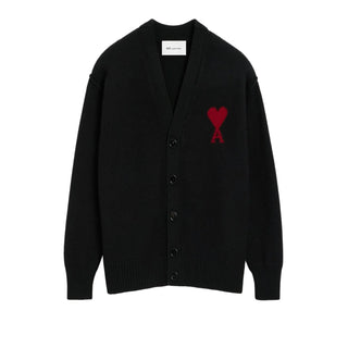Ami Alexandre Mattiussi BLACK Wool cardigan with logo