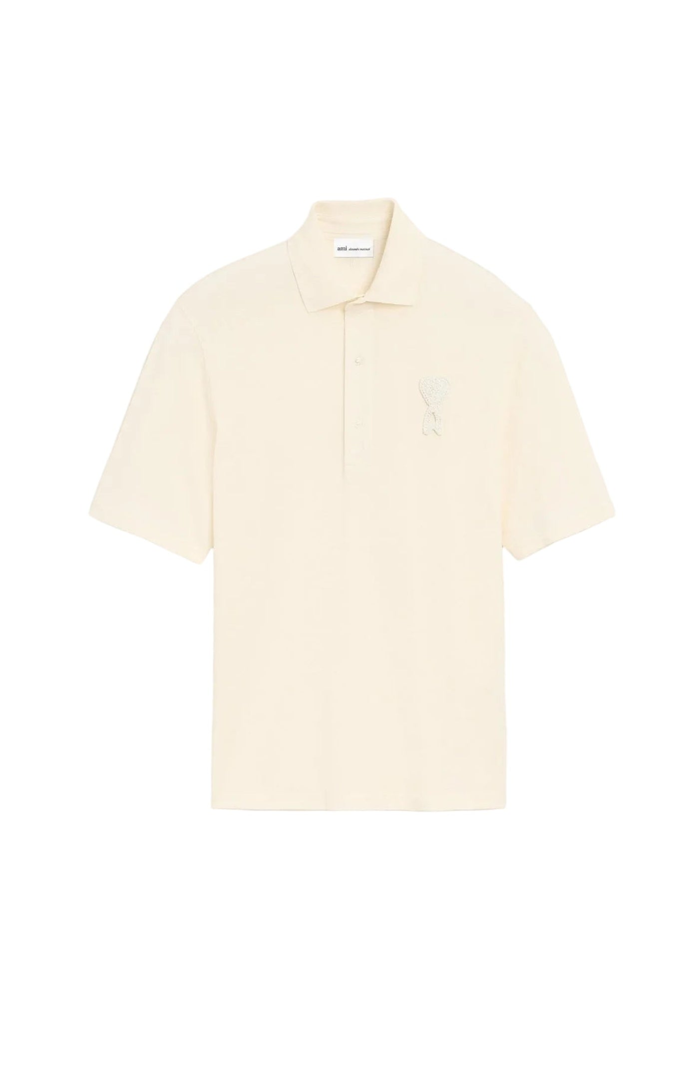 Cargar imagen en el visor de la galería, White Cotton Ami De Coeur Knitted Patch Polo