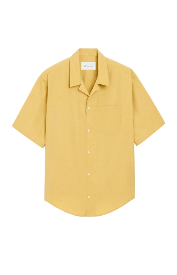 Charger l'image dans la galerie, Yellow Cotton Short Sleeve Camp Collar Boxy Shirt