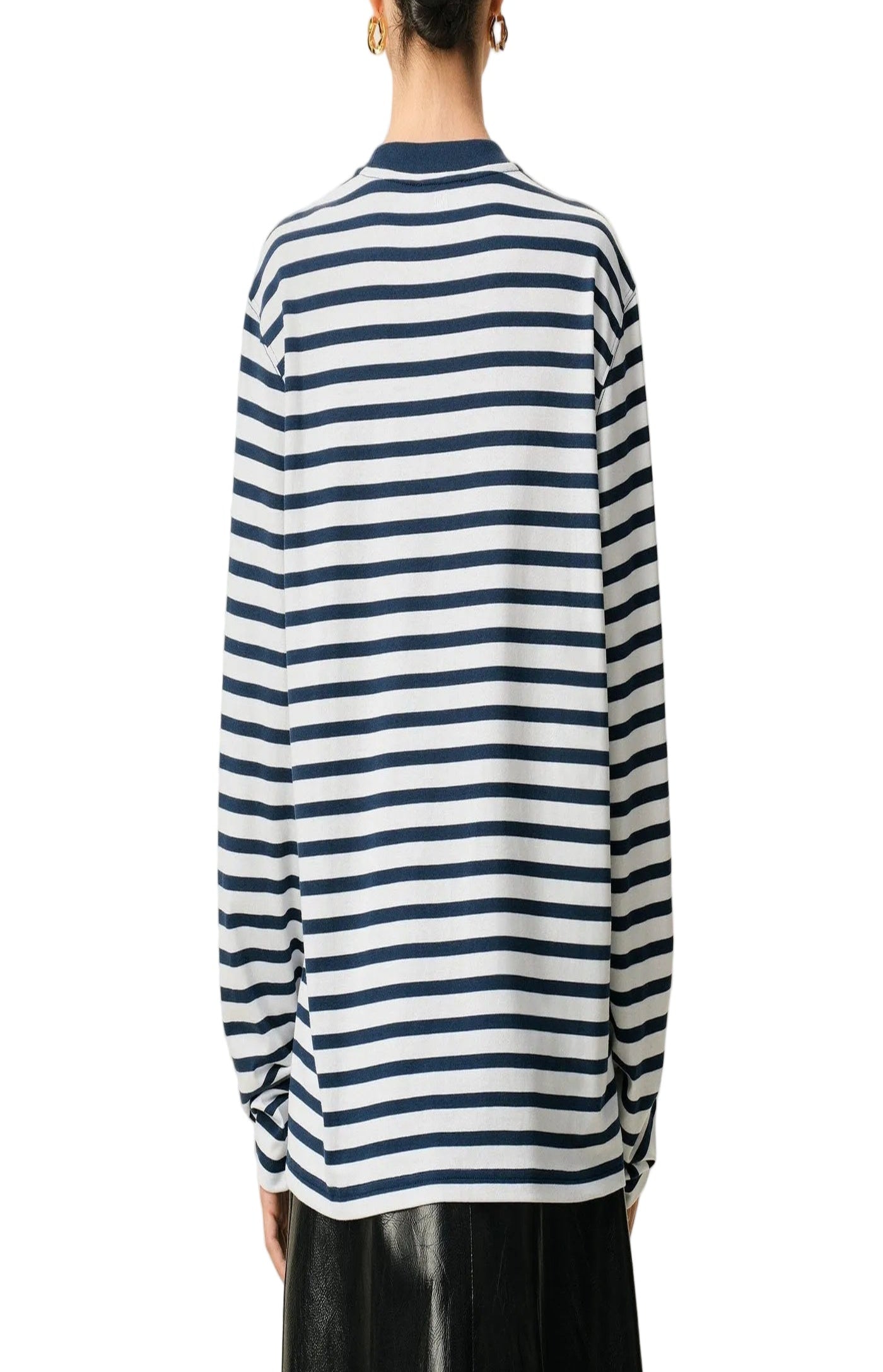 Cargar imagen en el visor de la galería, Blue Cotton Long Sleeves Mariniere Ami De Coeur T-shirt