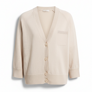 Cotton/linen-yarn cardigan