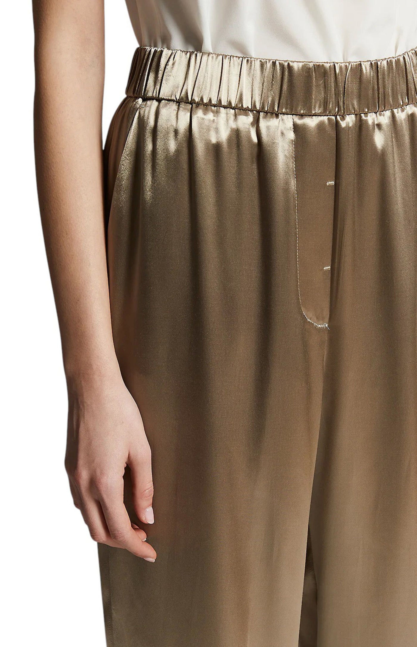 Cargar imagen en el visor de la galería, Shiny viscose satin trousers