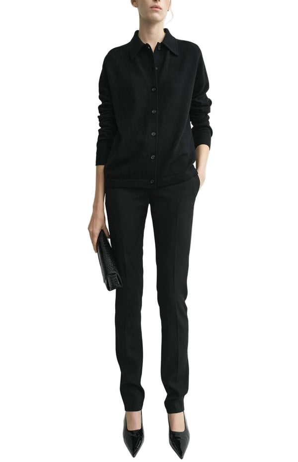 Load image into Gallery viewer, Raglan-sleeve cashmere cardigan black