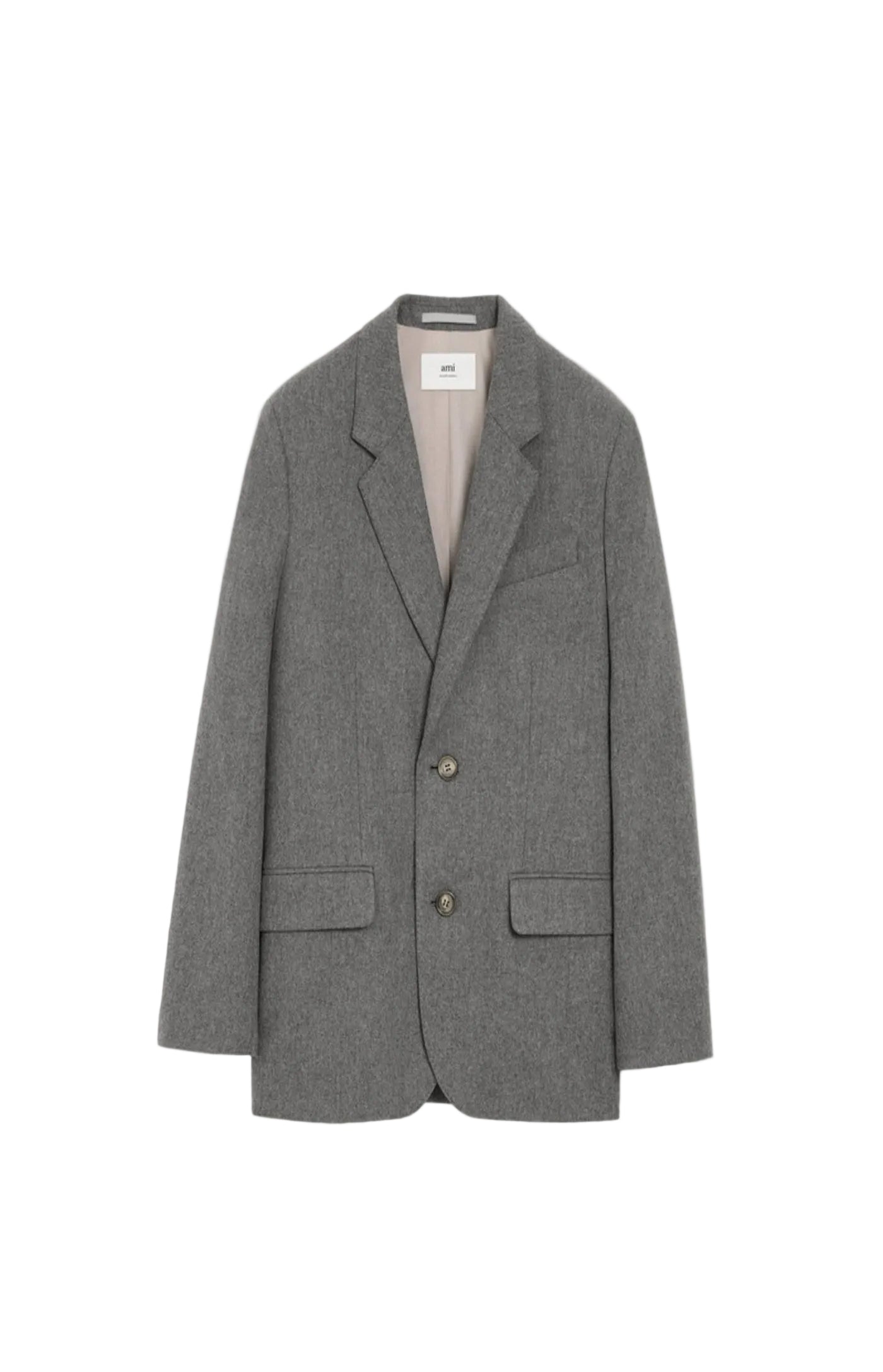 Cargar imagen en el visor de la galería, Grey Wool Loose Single Breasted Jacket
