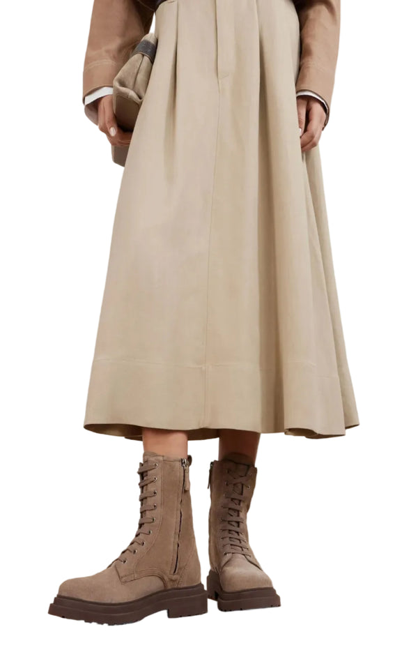 Load image into Gallery viewer, Suede lace-up boots Brown