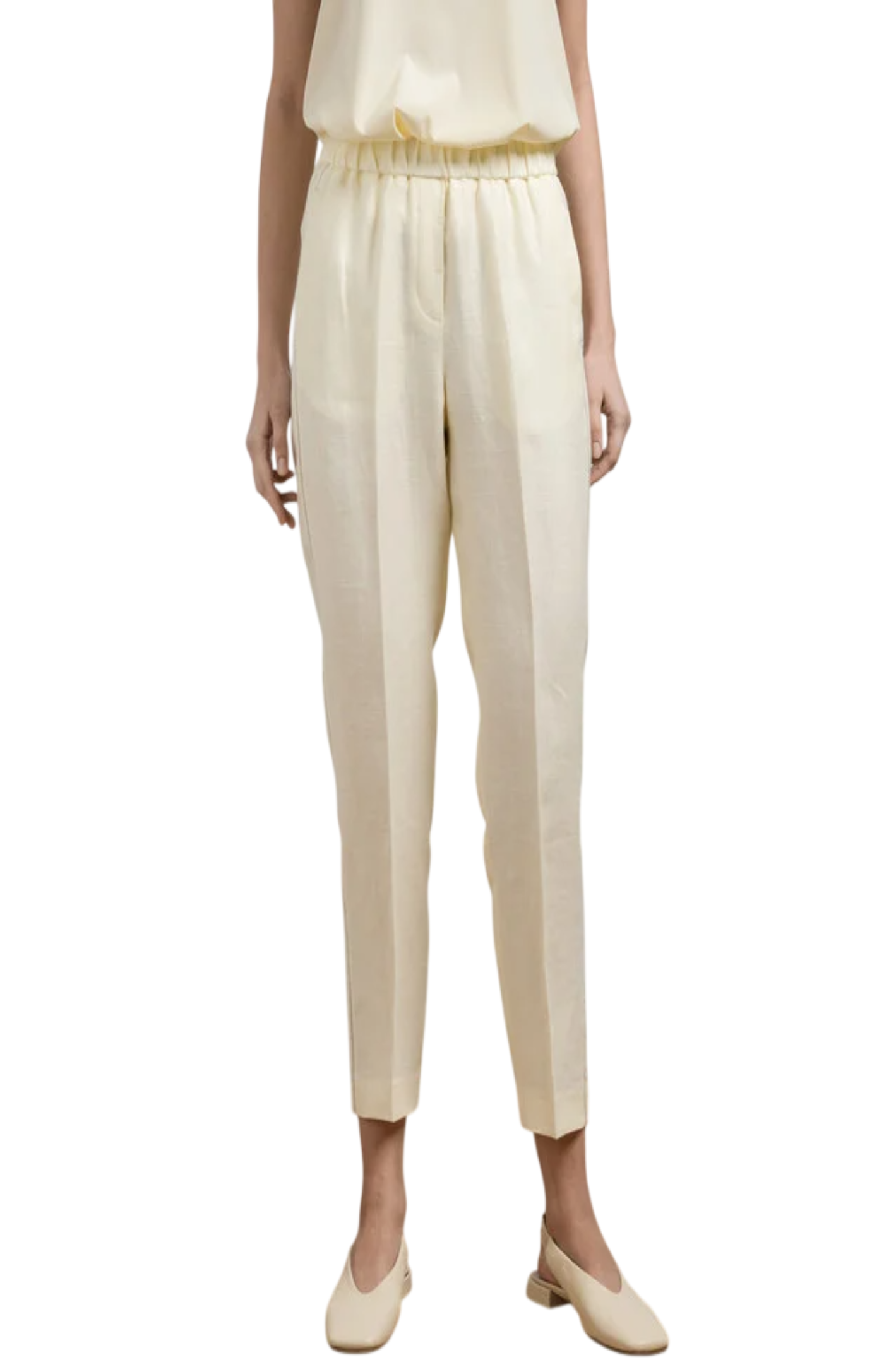 Cargar imagen en el visor de la galería, Monili-trimmed linen trousers