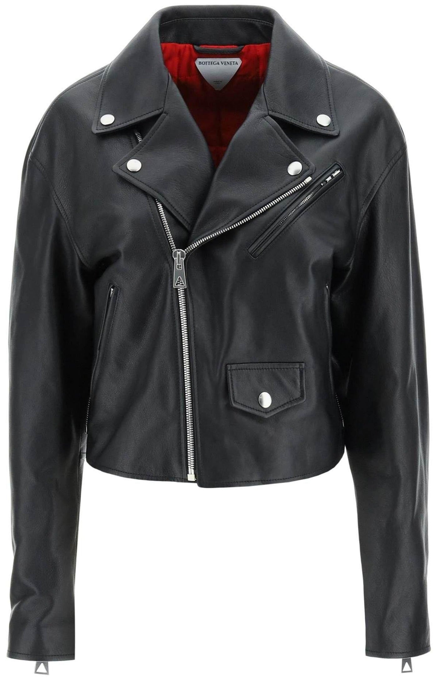 Cargar imagen en el visor de la galería, Cropped biker leather jacket Bottega Veneta
