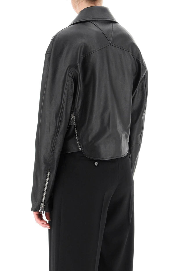 Load image into Gallery viewer, Cropped biker leather jacket Bottega Veneta