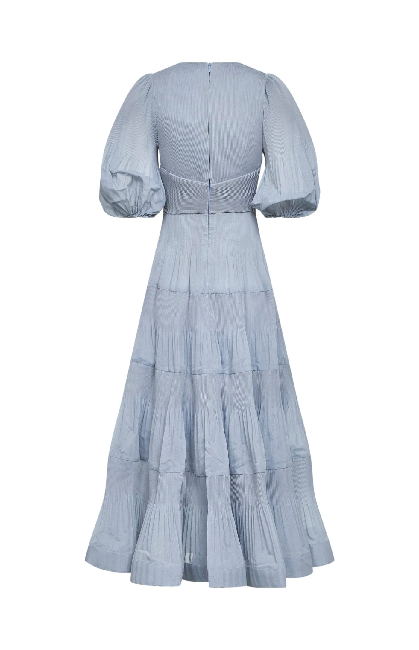 Cargar imagen en el visor de la galería, Steel blue pleated midi dress