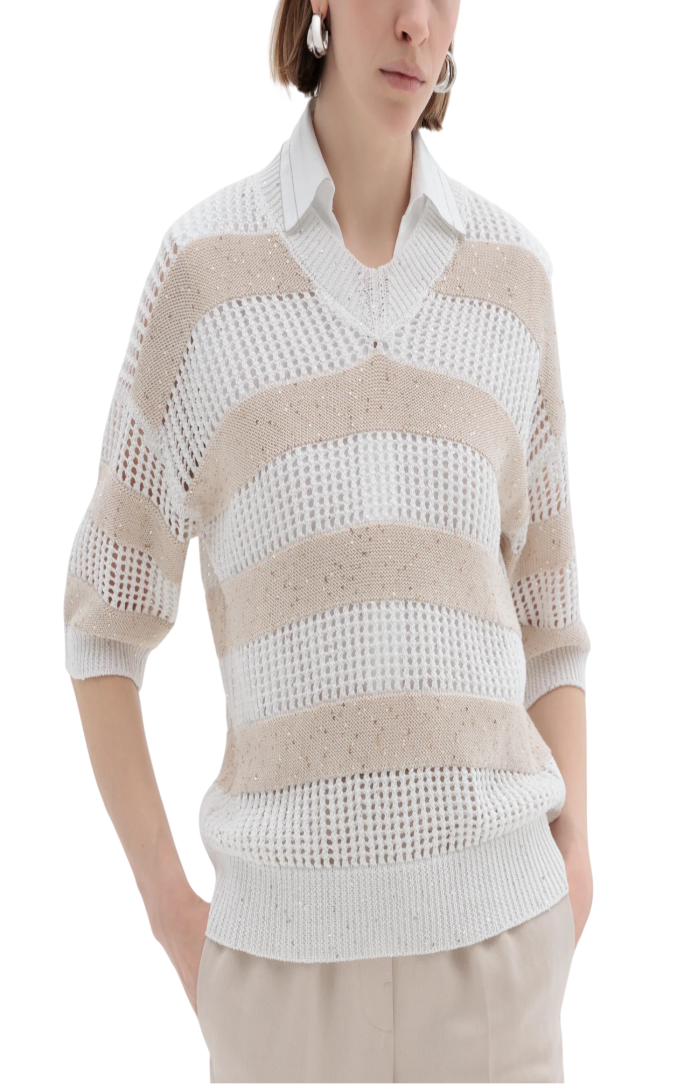 Cargar imagen en el visor de la galería, Cotton-blend knit jumper