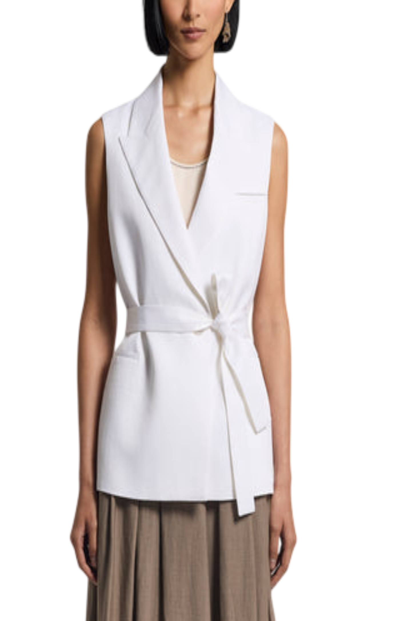 Load image into Gallery viewer, Linen viscose twill blazer with belt