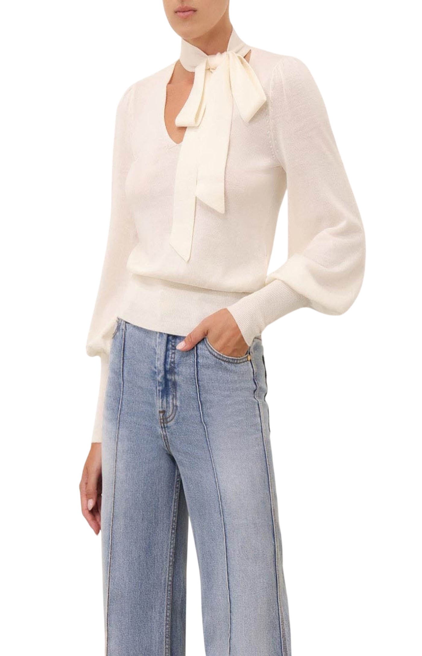 Cargar imagen en el visor de la galería, Tie Neck Sweater