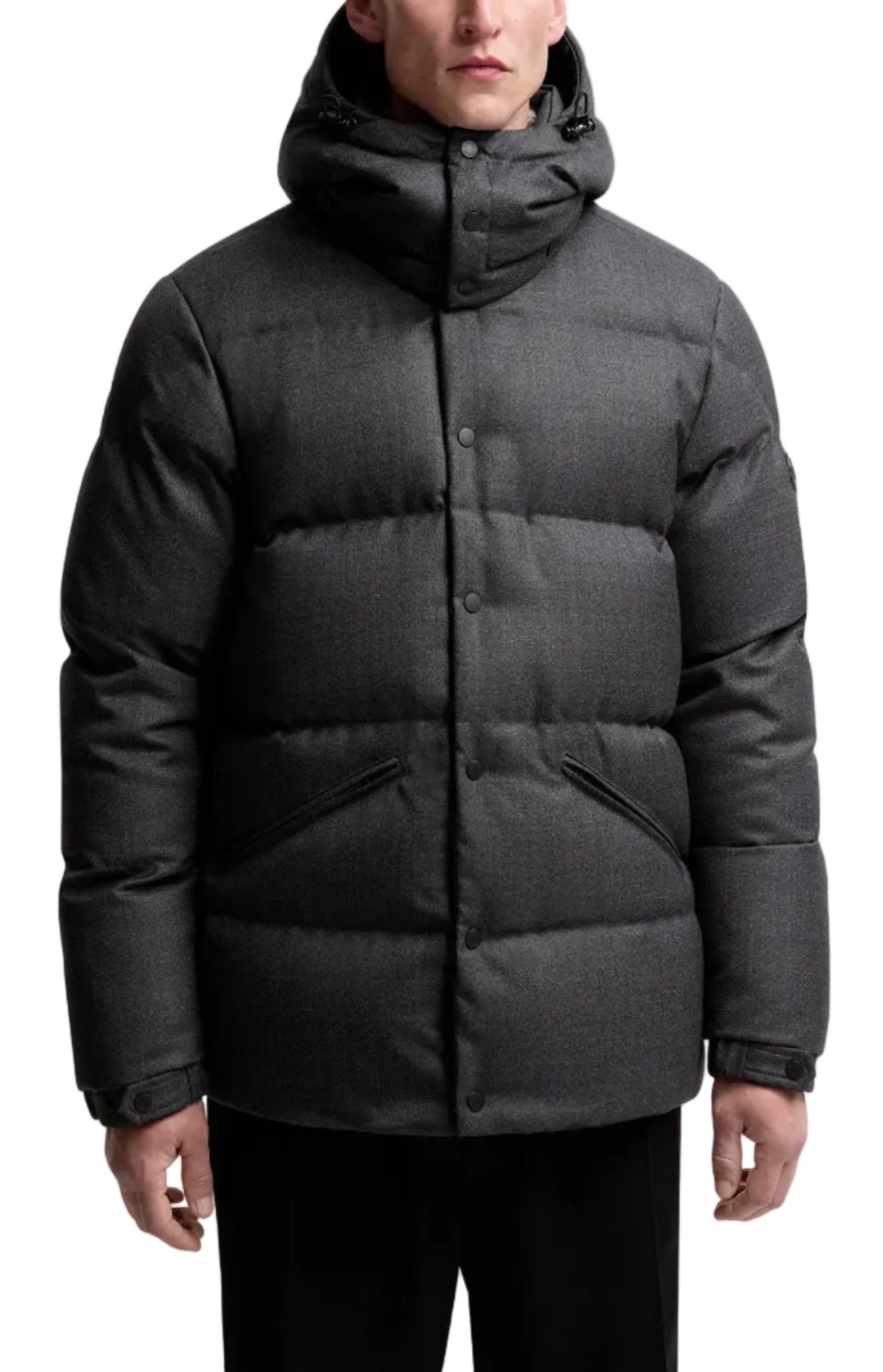 Cargar imagen en el visor de la galería, Eawy Hooded Wool Short Down Jacket