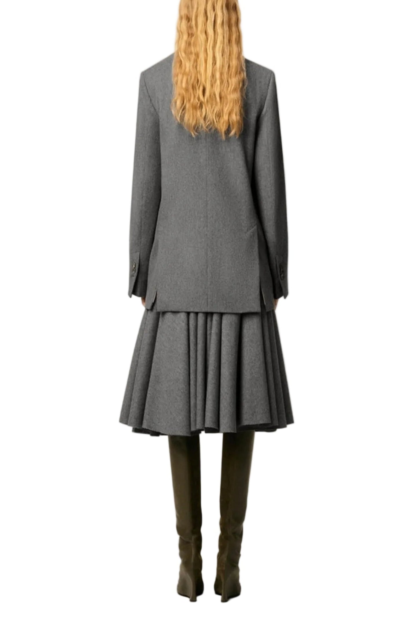 Cargar imagen en el visor de la galería, Grey Wool Loose Single Breasted Jacket