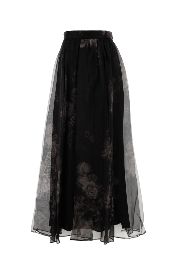 Load image into Gallery viewer, Floral-print gathered midi skirt