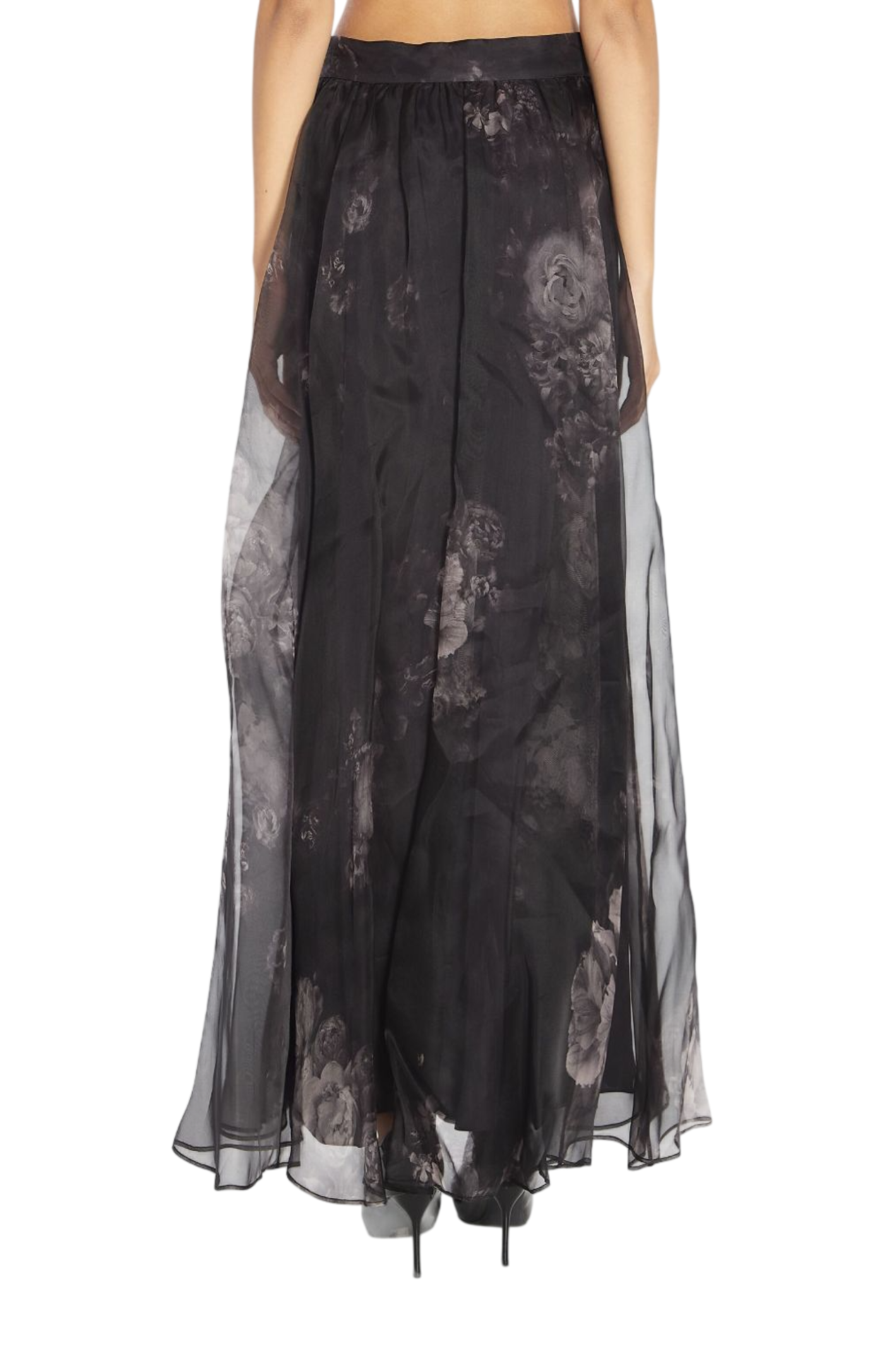 Cargar imagen en el visor de la galería, Floral-print gathered midi skirt