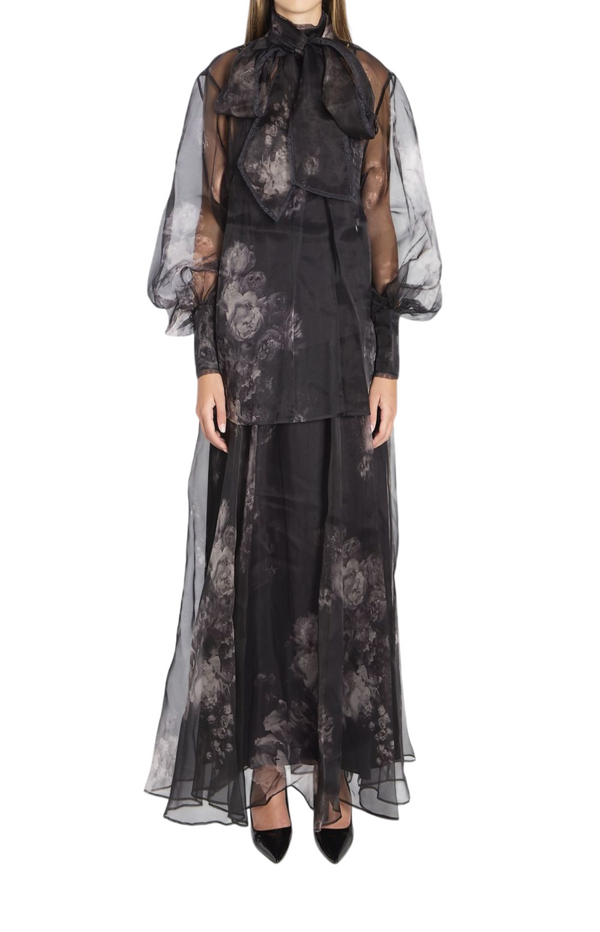 Load image into Gallery viewer, Floral-print gathered midi skirt
