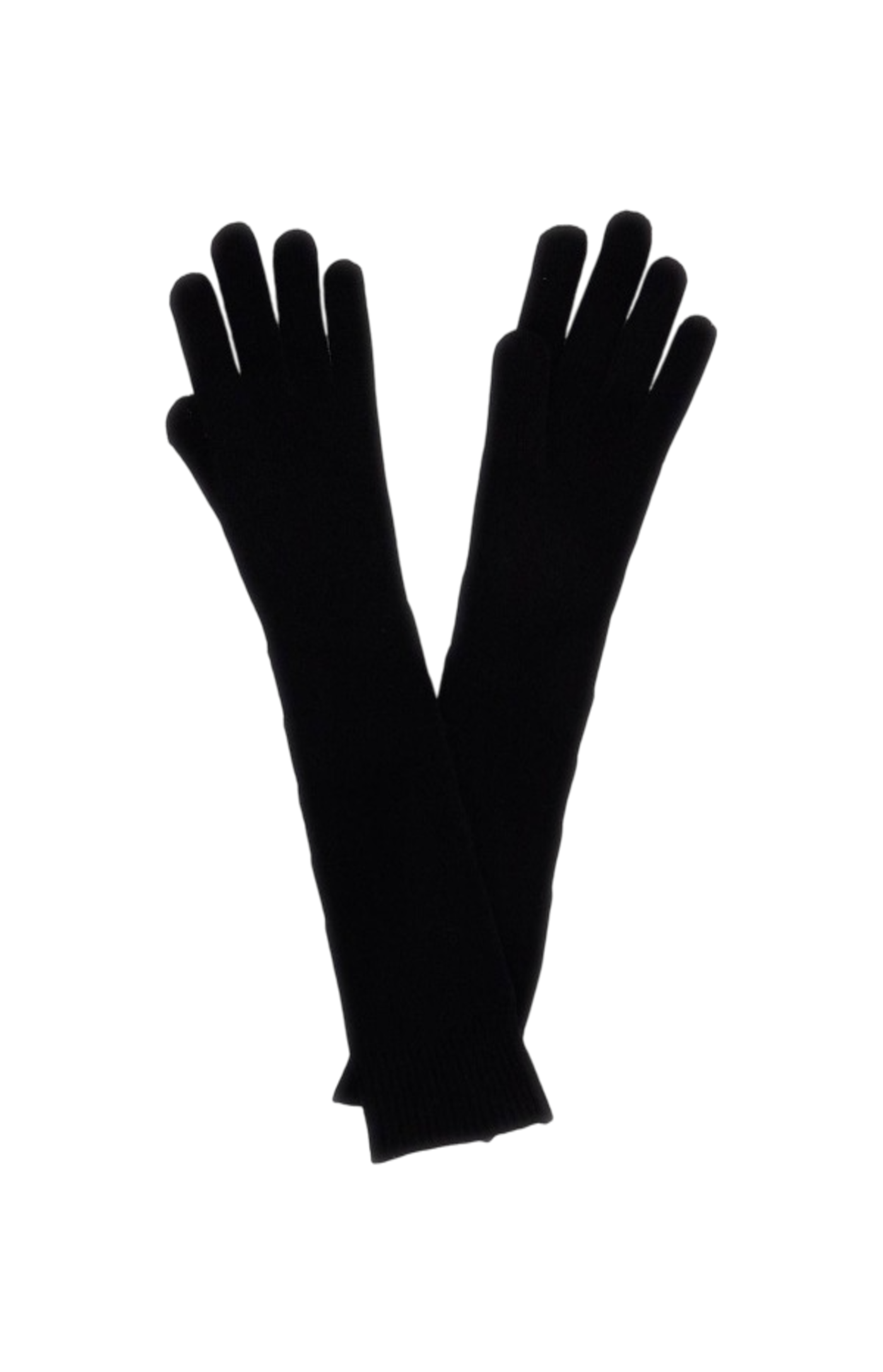 Cargar imagen en el visor de la galería, Long knit gloves black