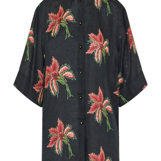 Linen floral bowling shirt