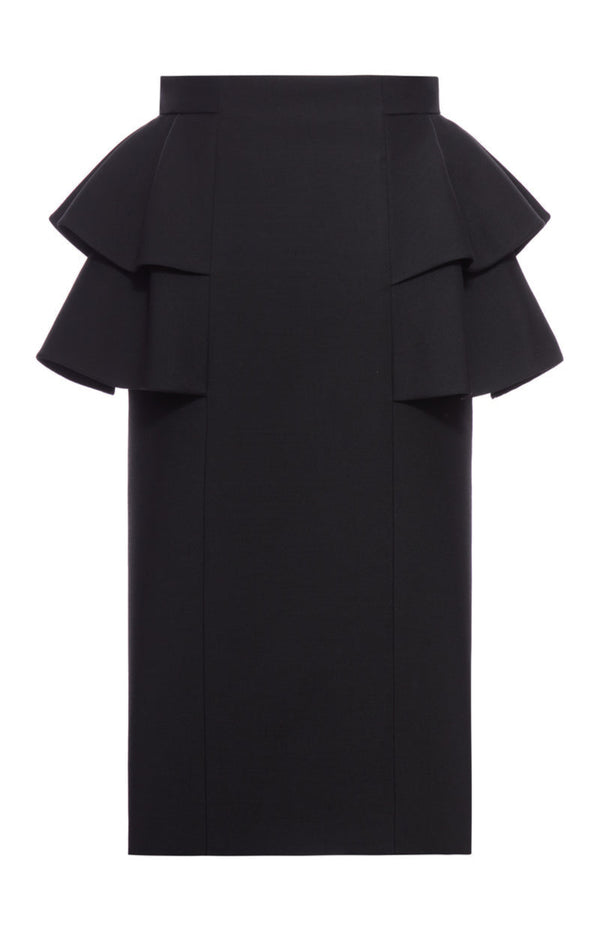 Load image into Gallery viewer, Wool and silk crepe midi skirt