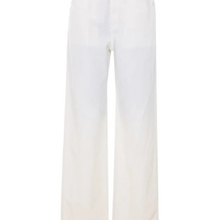 Wide-leg cotton-linen pants