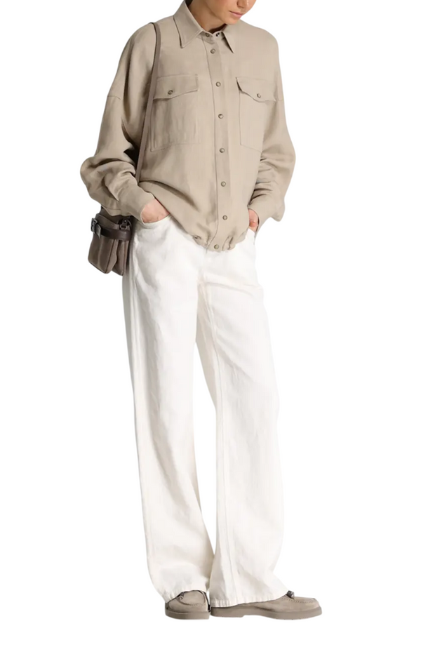 Load image into Gallery viewer, Wide-leg cotton-linen pants