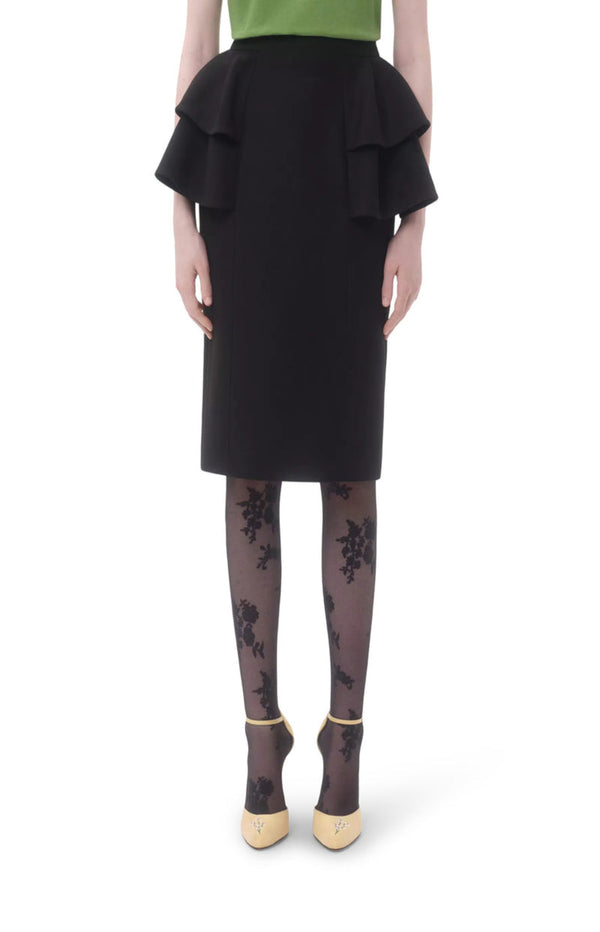 Load image into Gallery viewer, Wool and silk crepe midi skirt