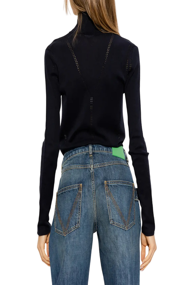 Load image into Gallery viewer, Black silk jumper